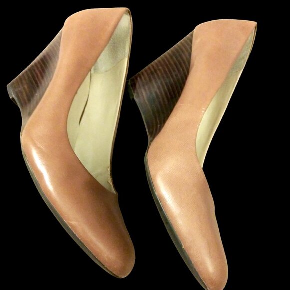 Franco Sarto Helio Leather Wedge Pumps, Size 10M Wedge Shoe, High Heel Wedge - Picture 7 of 16